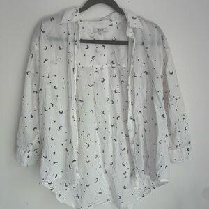 Madewell White and Moon Button Down Shirt